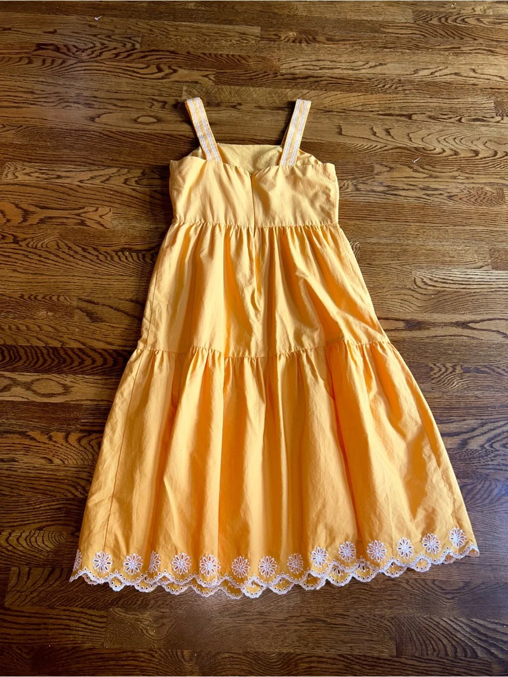 J.Crew Factory Eyelet HemMidi Dress Size 2 Cottagecore Coastal Grandmother